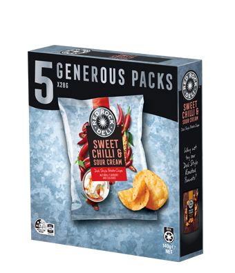SWEET CHILLI AND SOUR CREAM POTATO CHIPS 5 PACKS