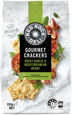 ROAST GARLIC & MEDITERRANEAN HERBS GOURMET CRACKERS