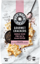 MURRAY RIVER PINK SALT & BLACK PEPPER GOURMET CRACKERS